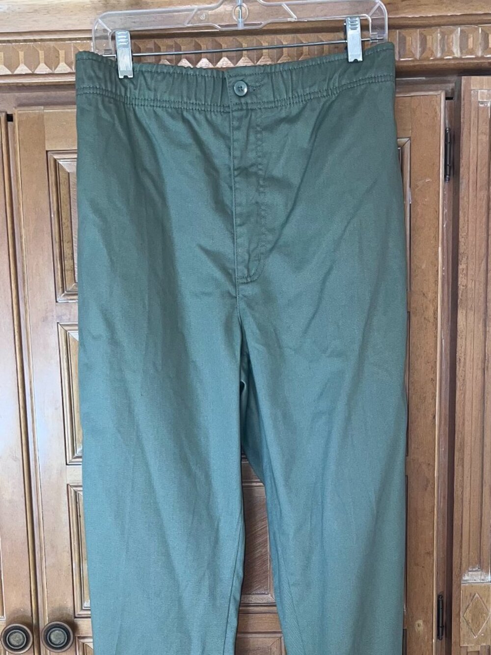 Scandia Woods Mens Cargo Pants Green Drawstring 6 Pocket 44